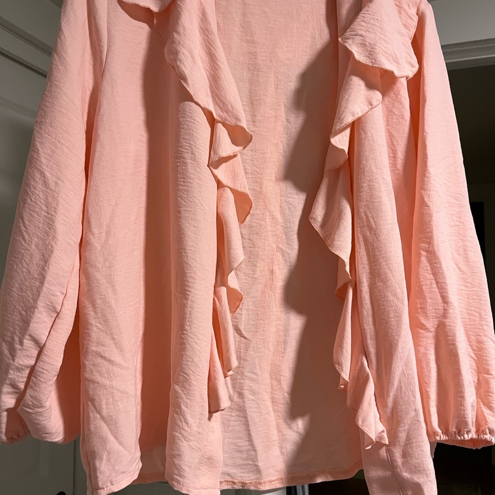 Pink Ruffle Front Lightweight Top - Picture 4 of 4